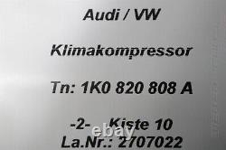 1K0820808A Compresseur D'Air A/C VW Golf Passat Audi A3 8P Q3 8U 100km