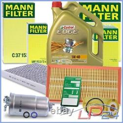 Mann Kit De Révision B+5l Castrol 5w-40 Pour Vw Bora Golf 4 New Beetle 1.9