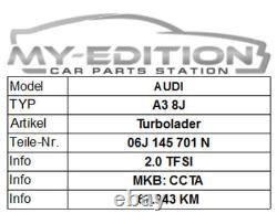 VW Golf Tiguan Passat Audi A3 Q3 Siège de Tt Skoda 2,0 TFSI Turbo 06J145701N